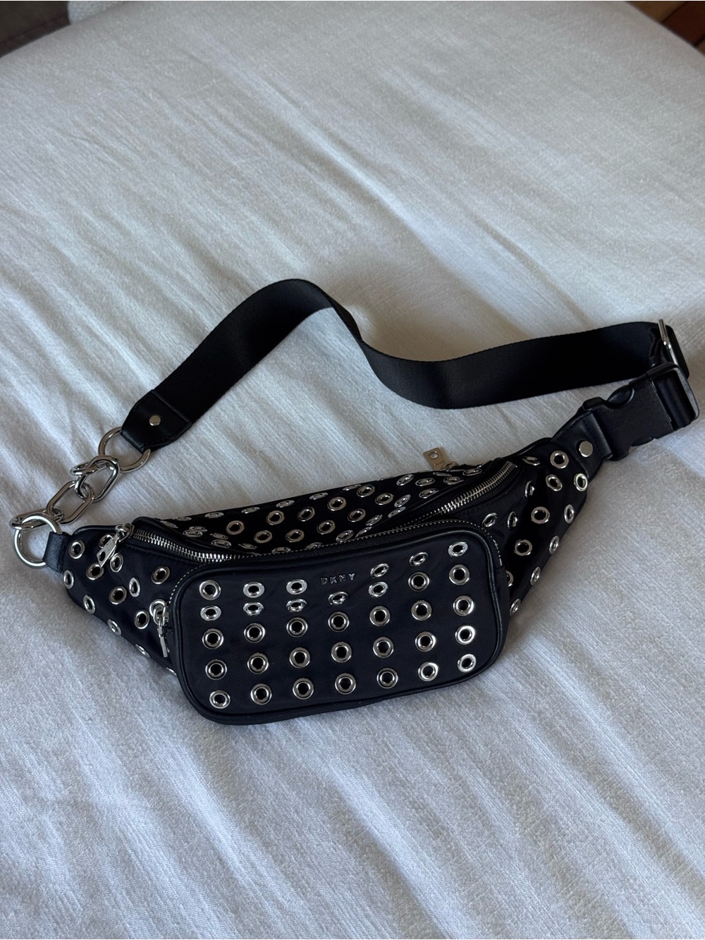 DKNY Black Grommet Waist Bag